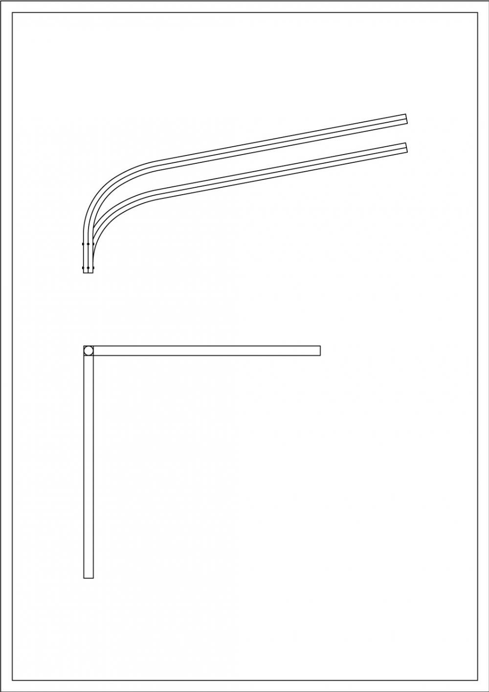 Brat Dublu Curbat 90Â° 1.5m